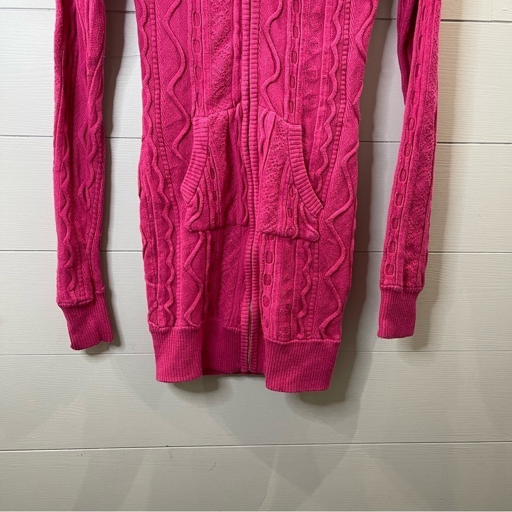 Coogi | RARE! Vintage Pink Long Lined Zip Up Sweater Size Medium - Picture 3 of 10